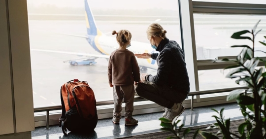 mother and child going on vacation
